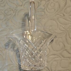 Vintage Galway Irish Crystal Diamond Cut Brides Basket Lead Crystal Glass